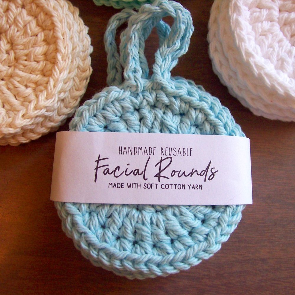 Eco-friendly Face Scrubbies Cotton -Light Blue